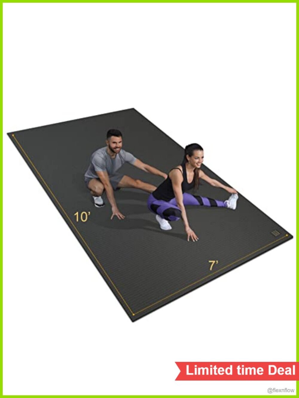 Extra Wide Exercise Mat 7mm Thick Non Slip Home Gym Cardio Floor Mat